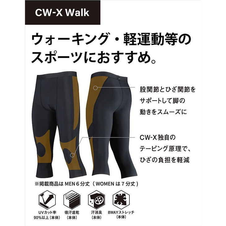 ワコール CWX CW-X Walk ウォーク 着圧 セミロング タイツ メンズ 男性向け 股関節 ひざサポート HXO747