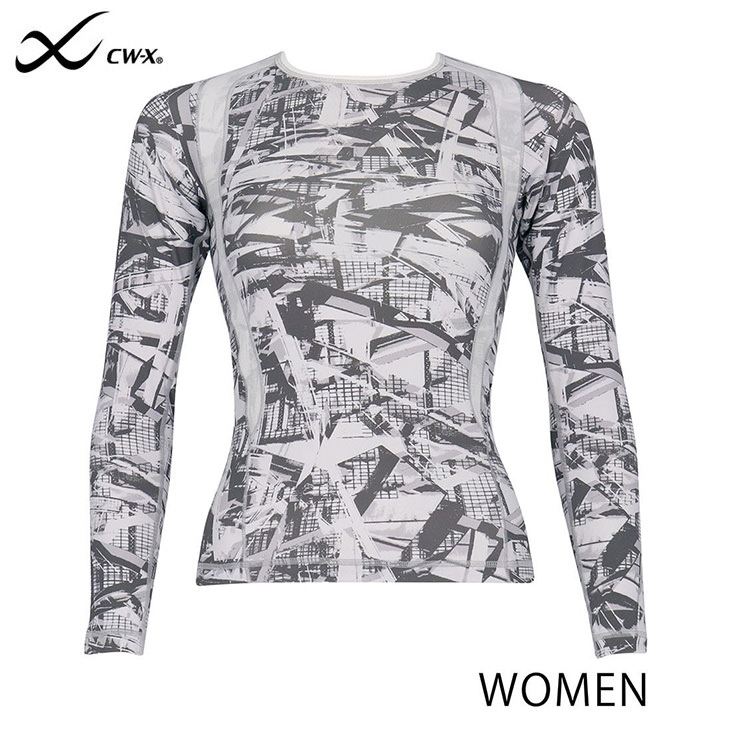 ワコール CWX CW-X 柔流 レディース ラウンドネック 長袖 JAY410 女性用 レディース ゴルフ 球技 マラソン 肩甲骨 広背筋 腹斜筋 吸汗速乾 UVカット率90%以上 ストレッチ