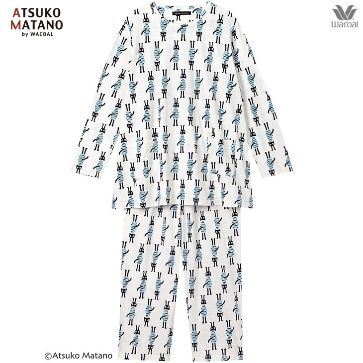 ワコール wacoal マタノアツコ ルームウェア hdx503 部屋着 パジャマ ナイトウェア パジャマ 長袖 春夏 コットン