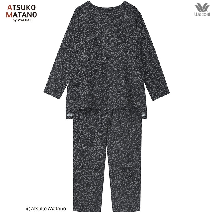 10%OFF マタノアツコ ワコール wacoal パジャマ ルームウェア ナイトウェア 寝間着 部屋着 レディース 長袖 草木のモチーフ hdx507