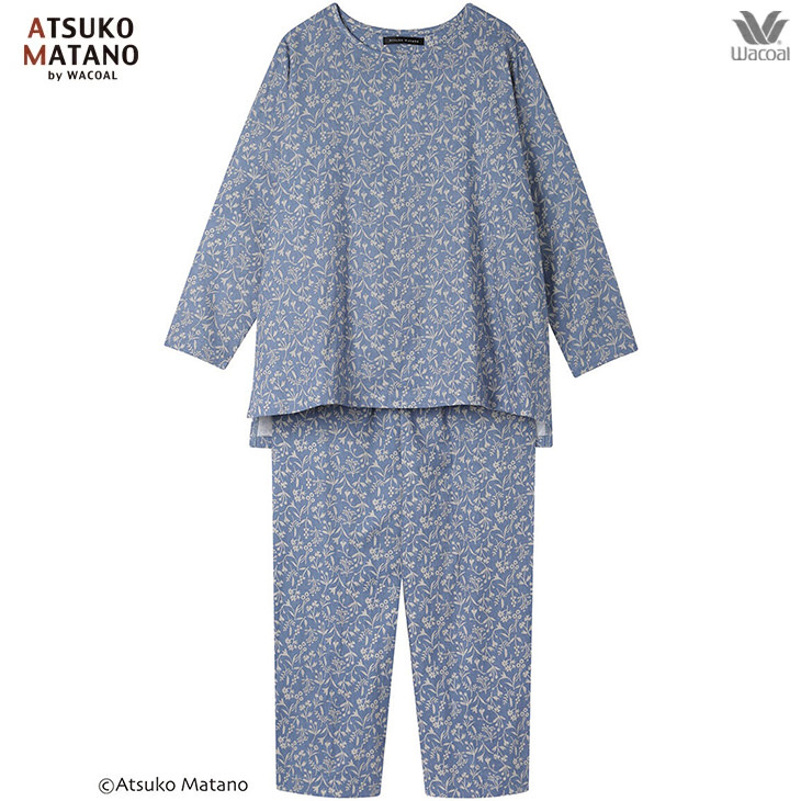 10%OFF マタノアツコ ワコール wacoal パジャマ ルームウェア ナイトウェア 寝間着 部屋着 レディース 長袖 草木のモチーフ hdx507