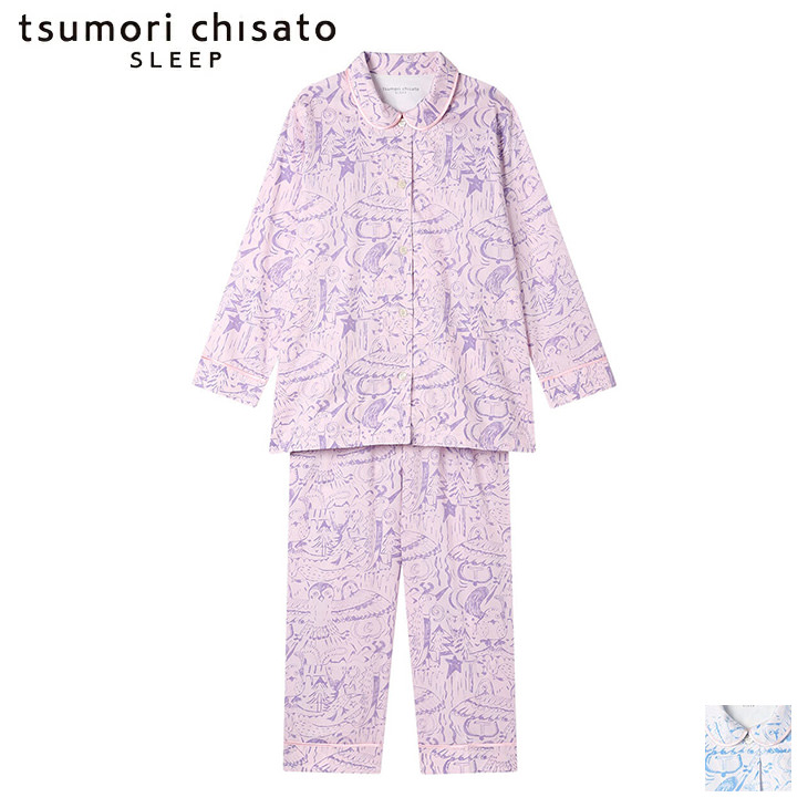 ツモリチサト tsumori chisato ワコール wacoal パジャマ ルームウェア 部屋着 長袖 サテン 森の惑星に住む動物 ツモリチサトスリープ 寝間着 秋冬 UDX561