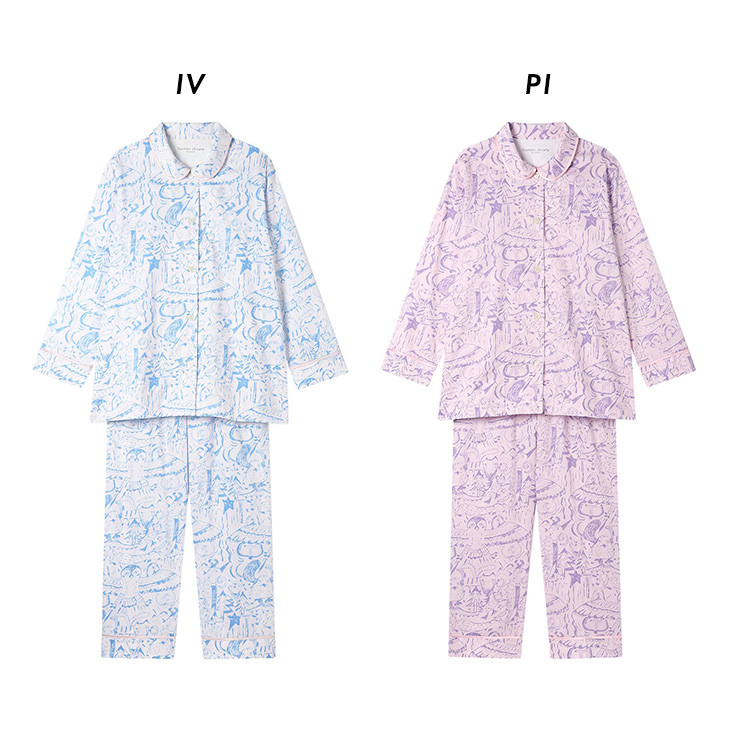 ツモリチサト tsumori chisato ワコール wacoal パジャマ ルームウェア 部屋着 長袖 サテン 森の惑星に住む動物 ツモリチサトスリープ 寝間着 秋冬 UDX561