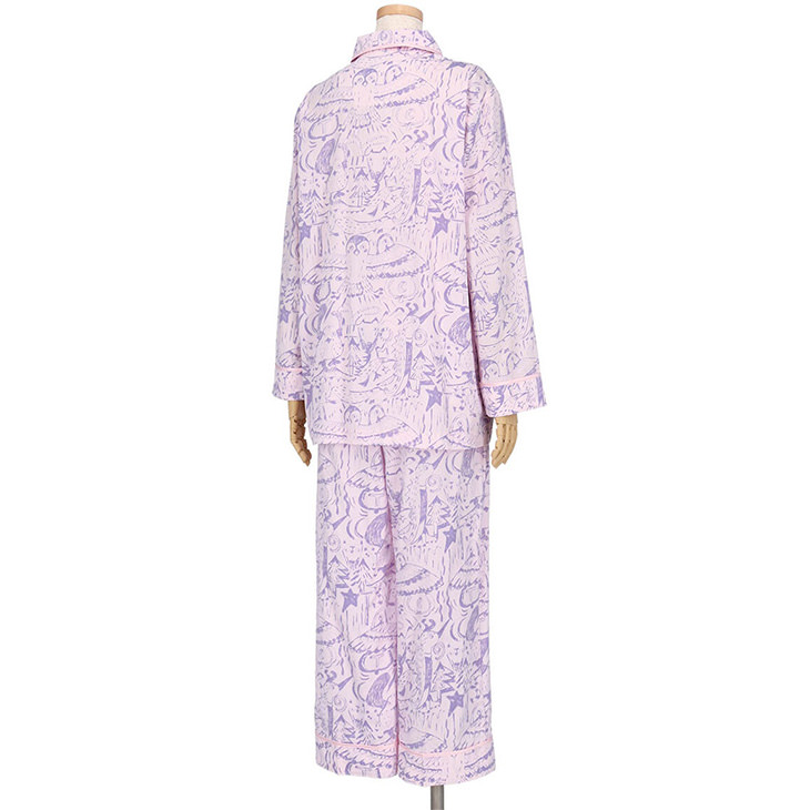 ツモリチサト tsumori chisato ワコール wacoal パジャマ ルームウェア 部屋着 長袖 サテン 森の惑星に住む動物 ツモリチサトスリープ 寝間着 秋冬 UDX561