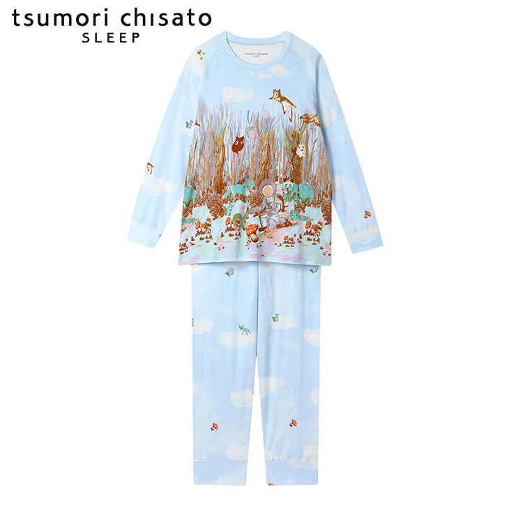 ツモリチサト tsumori chisato ワコール wacoal パジャマ ルームウェア 部屋着 長袖 森の惑星に住む動物 ツモリチサトスリープ 寝間着 秋冬 UDX562