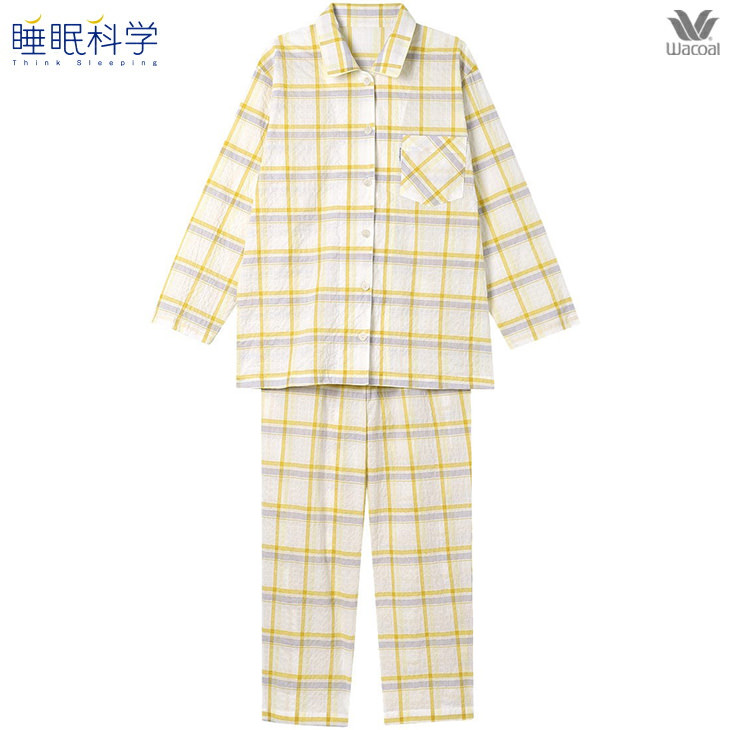 ワコール wacoal 睡眠科学 パジャマ レディース ルームウェア ナイトウェア 長袖長ズボン ydx343 ボタンタイプ 前開き