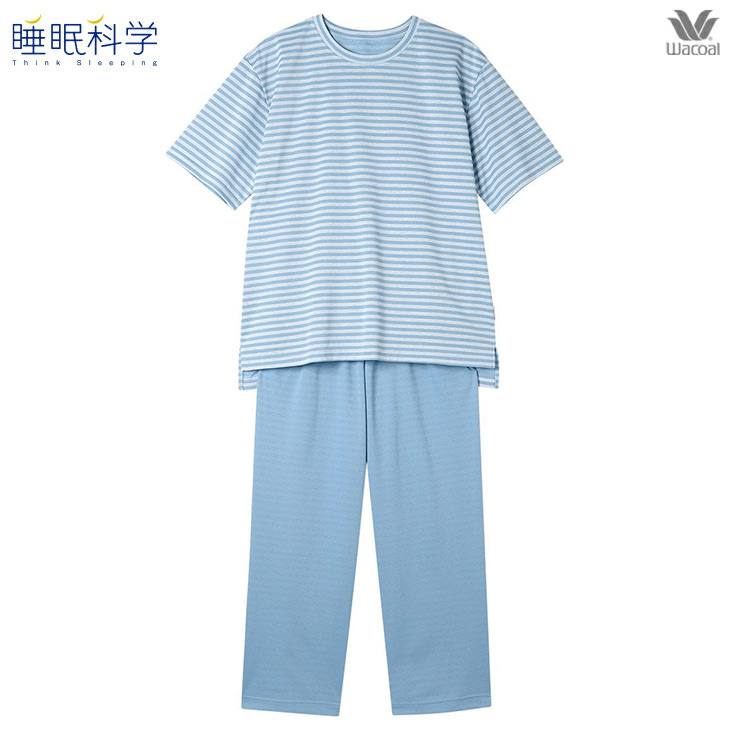 ワコール wacoal 睡眠科学 パジャマ メンズルームウェア ナイトウェア 半袖長ズボン ygt141 ボタンタイプ 前開き