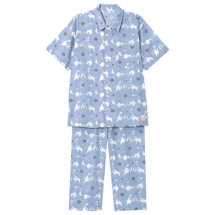 ワコール wacoal 睡眠科学 パジャマ メンズルームウェア ナイトウェア 半袖長ズボン ygt161 ボタンタイプ 前開き