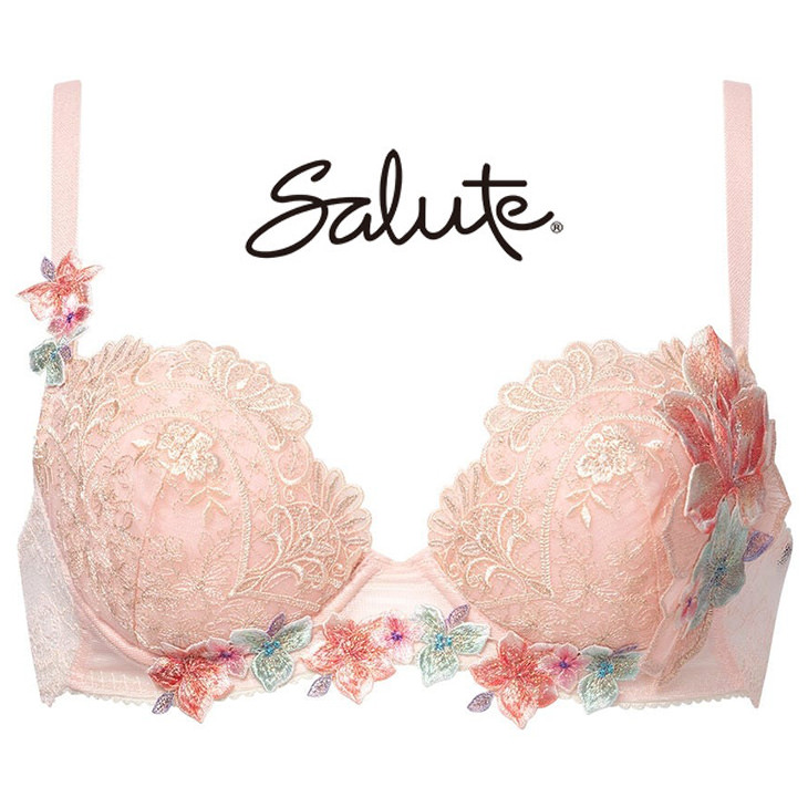 サルート Salute ブラジャー プッシュアップブラ 3/4 BCカップブラ 下着 ランジェリー ワコール Wacoal 花柄 フラワー柄 スワロフスキー セクシー 13シリーズ BTJ413
