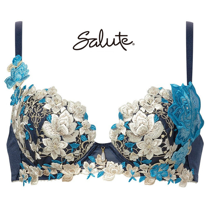サルート Salute ブラジャー プッシュアップブラ 3/4 BCカップブラ 下着 ランジェリー ワコール Wacoal 花柄 フラワー柄 スワロフスキー セクシー 16シリーズ btj416