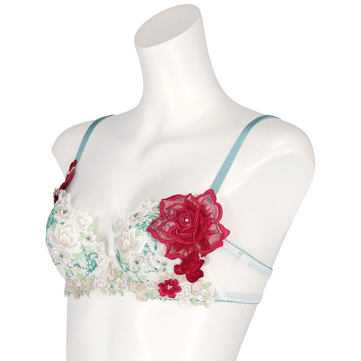 サルート Salute ブラジャー プッシュアップブラ 3/4 BCカップブラ 下着 ランジェリー ワコール Wacoal 花柄 フラワー柄 スワロフスキー セクシー 16シリーズ btj416