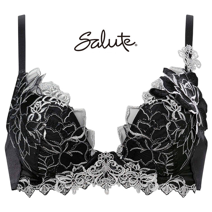 サルート Salute ブラジャー VIVALINEブラ 3/4 DEFカップブラ 下着 ランジェリー ワコール Wacoal 花柄 フラワー柄 スワロフスキー セクシー 17シリーズ btj417