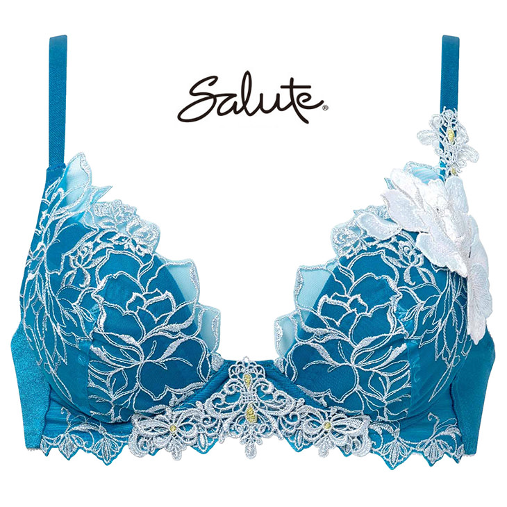 サルート Salute ブラジャー VIVALINEブラ 3/4 DEFカップブラ 下着 ランジェリー ワコール Wacoal 花柄 フラワー柄 スワロフスキー セクシー 17シリーズ btj417