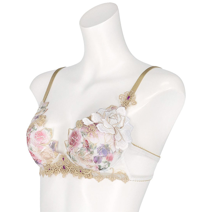 サルート Salute ブラジャー VIVALINEブラ 3/4 DEFカップブラ 下着 ランジェリー ワコール Wacoal 花柄 フラワー柄 スワロフスキー セクシー 17シリーズ btj417