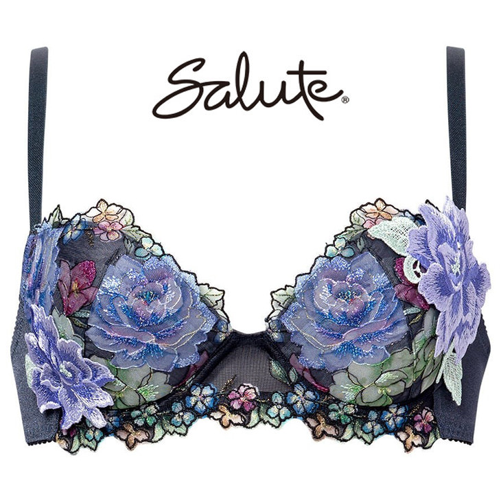 サルート Salute ブラジャー プッシュアップブラ 3/4 BCカップブラ 下着 ランジェリー ワコール Wacoal 花柄 フラワー柄 スワロフスキー セクシー 21シリーズ btj421
