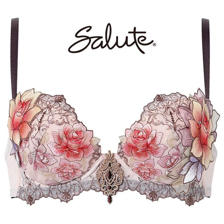サルート Salute ブラジャー プッシュアップブラ 3/4 BCカップブラ 下着 ランジェリー ワコール Wacoal 花柄 アルフォンスミュシャ オンプリント セクシー 23シリーズ btj423
