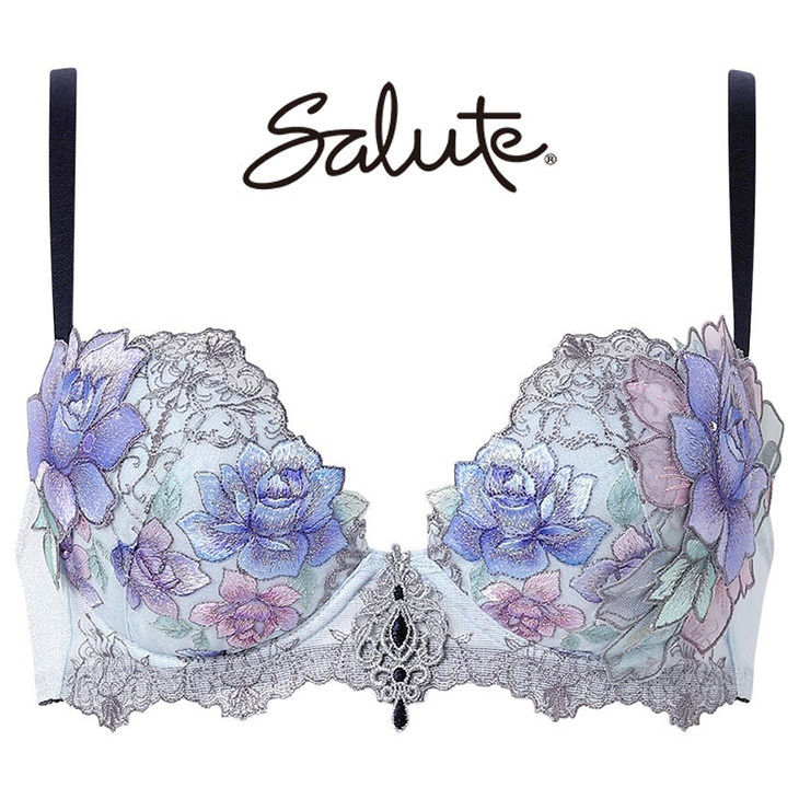 サルート Salute ブラジャー プッシュアップブラ 3/4 BCカップブラ 下着 ランジェリー ワコール Wacoal 花柄 アルフォンスミュシャ オンプリント セクシー 23シリーズ btj423