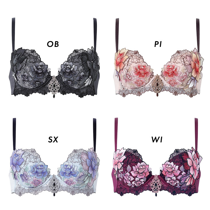 サルート Salute ブラジャー プッシュアップブラ 3/4 BCカップブラ 下着 ランジェリー ワコール Wacoal 花柄 アルフォンスミュシャ オンプリント セクシー 23シリーズ btj423
