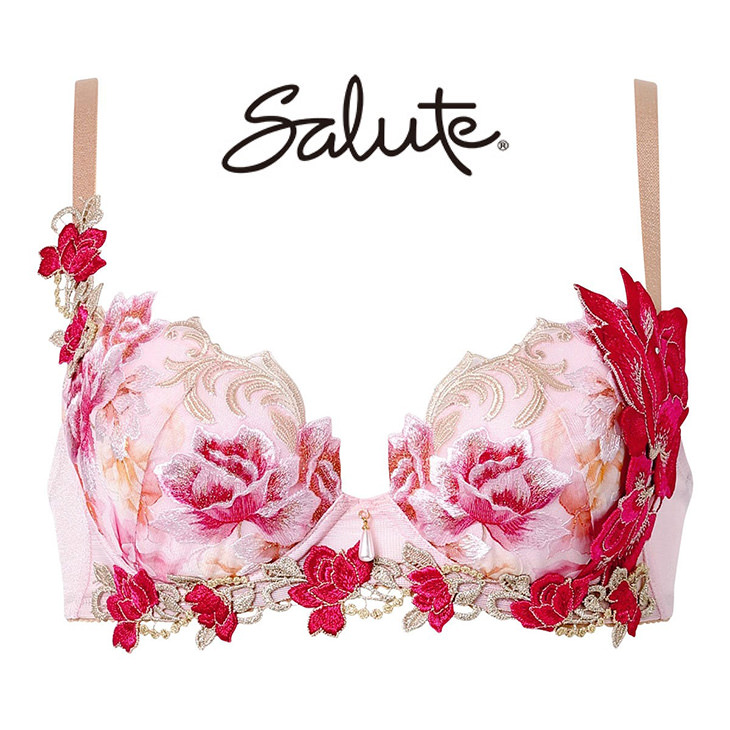 サルート Salute ブラジャー プッシュアップブラ 3/4 BCカップブラ 下着 ランジェリー ワコール Wacoal 花柄 サンドロ・ボッティチェッリオンプリント セクシー 26シリーズ btj426