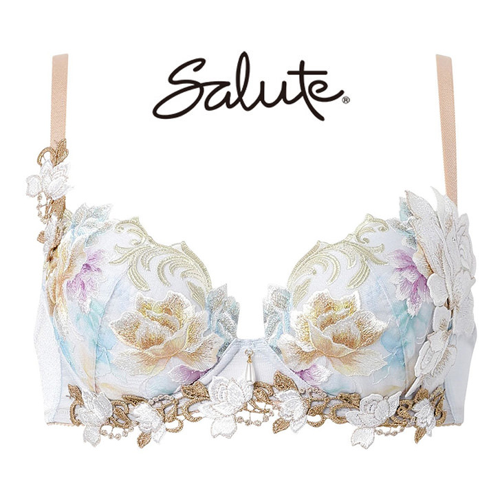 サルート Salute ブラジャー プッシュアップブラ 3/4 BCカップブラ 下着 ランジェリー ワコール Wacoal 花柄 サンドロ・ボッティチェッリオンプリント セクシー 26シリーズ btj426