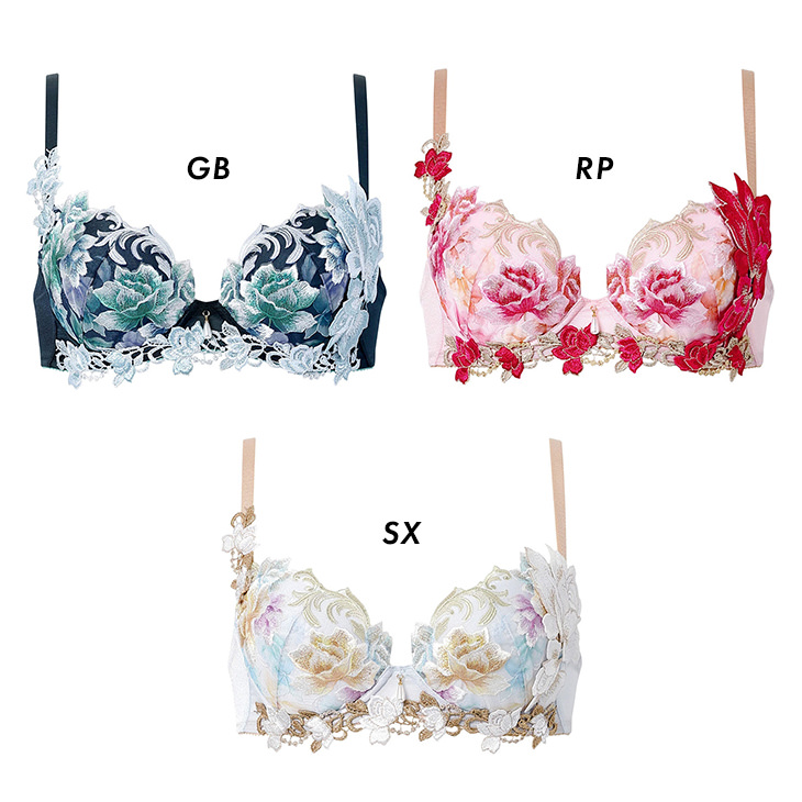 サルート Salute ブラジャー プッシュアップブラ 3/4 BCカップブラ 下着 ランジェリー ワコール Wacoal 花柄 サンドロ・ボッティチェッリオンプリント セクシー 26シリーズ btj426