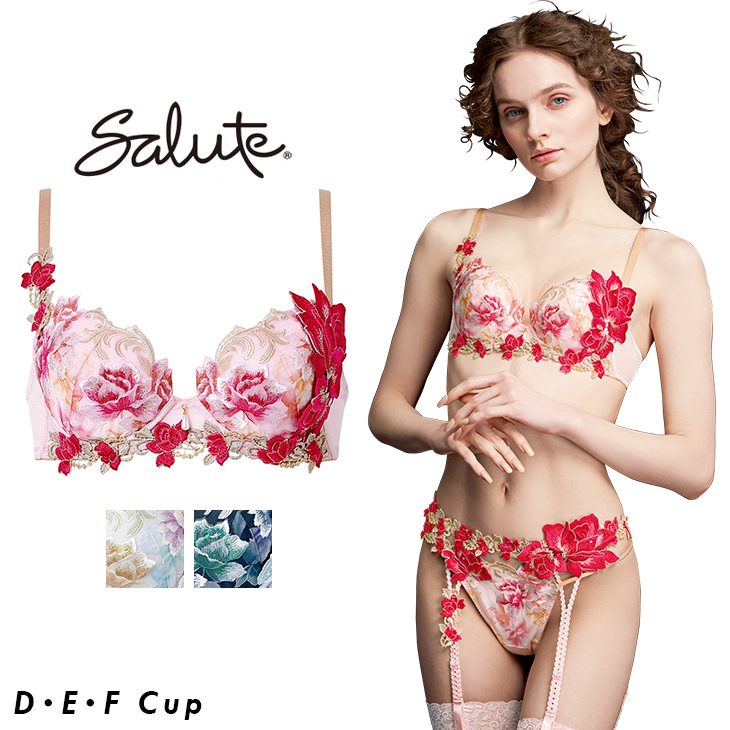 サルート Salute ブラジャー プッシュアップブラ 3/4 BCカップブラ 下着 ランジェリー ワコール Wacoal 花柄 サンドロ・ボッティチェッリオンプリント セクシー 26シリーズ btj426