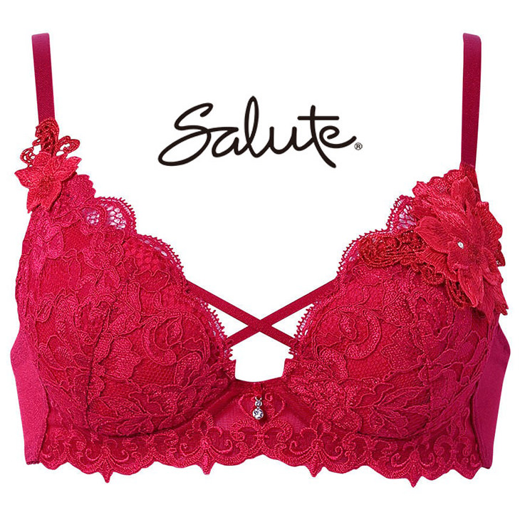 サルート Salute ブラジャー プッシュアップブラ 3/4 BCカップブラ 下着 ランジェリー ワコール Wacoal 花柄 ジュゼッペ・ジロメッティ オンプリント セクシー 27シリーズ btj427