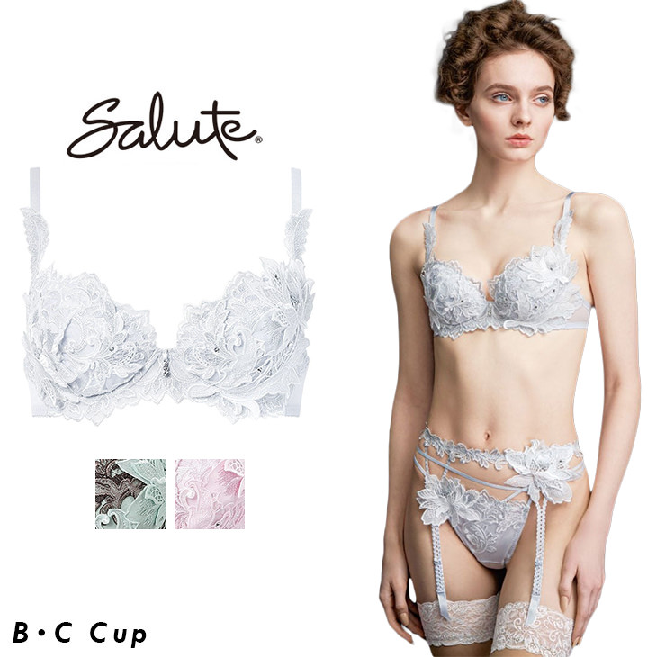 サルート Salute ブラジャー プッシュアップブラ 3/4 BCカップブラ 下着 ランジェリー ワコール Wacoal 花柄 古代ギリシャ セクシー 32グループ 32G btj432