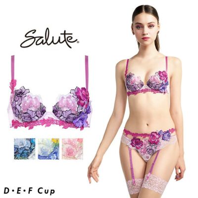 サルート Salute ブラジャー P-Upブラ 3/4 Cカップブラ 下着 ランジェリー ワコール Wacoal 日本製 国産 花柄 フラワー柄  スワロフスキー セクシー 92シリーズ BTJ492