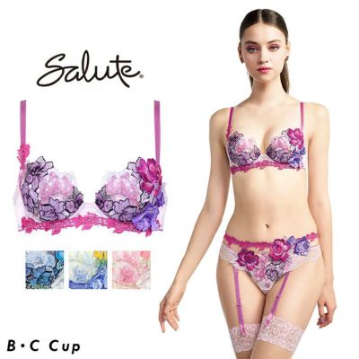 サルート Salute ブラジャー プッシュアップブラ 3/4 DEFカップブラ 下着 ランジェリー ワコール Wacoal 花柄 フラワー柄  セクシー 06シリーズ BTJ406