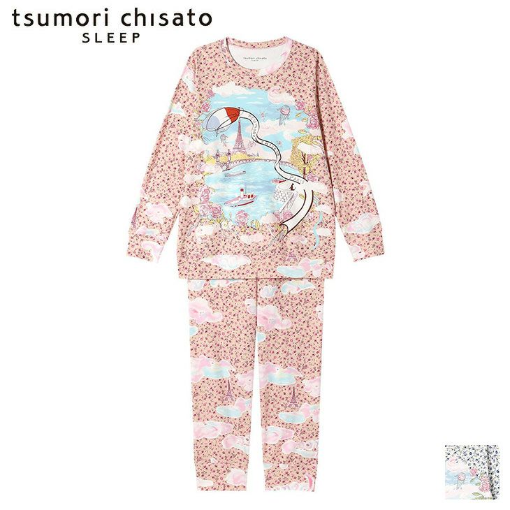 ツモリチサト tsumori chisato ワコール wacoal パジャマ ルームウェア 部屋着 長袖 パリへの旅 ツモリチサトスリープ 寝間着  秋冬 UDX580